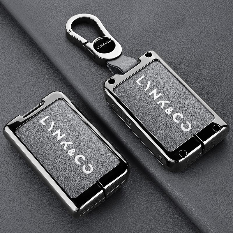 Zinc Alloy Leather Car Key Fob Case Lynk&Co 01 02 03 05 07 09 Emp Lynkco 06 Lynk Co Key Fob Housing Car Key Protective Cover