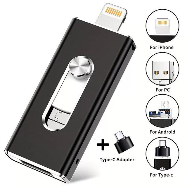 

Універсальний USB-накопичувач 1 ТБ Три в одному для мобільних пристроїв, Apple та Android 2TB