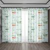 2PC Home Decoration Curtains, Peacock Feather With Rod Pocket Curtains, Kitchen, Coffee Shop, Living Room, Balcony, Garden