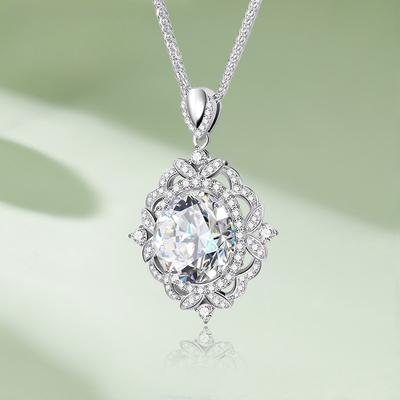 D Color 2ct  Round Moissanite Necklace Pendant For Women S925 Silver Diamond Test Past White Gemstone Neck Chain Jewelry