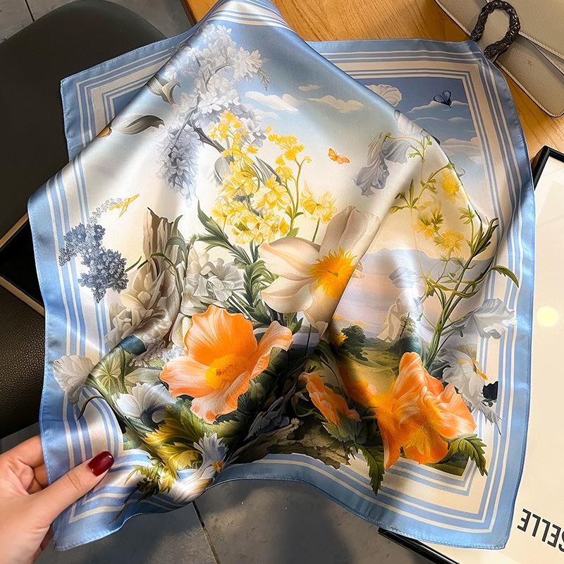 Meier Silk scarf - women s spring/autumn/summer new mulberry silk scarf - versatile shawl 53*53cm