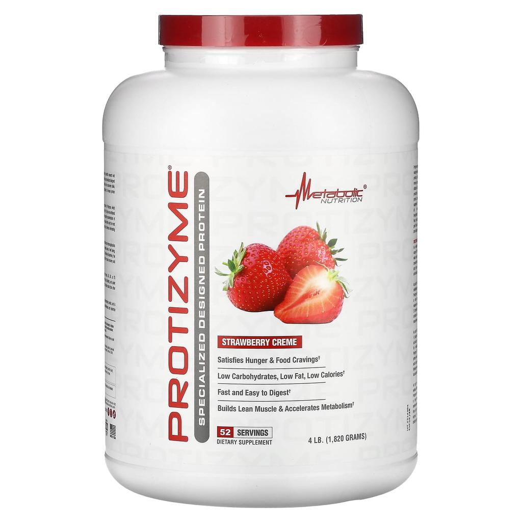 Metabolic Nutrition Protizyme, Professional Design Protein, Strawberry Cream, 4 Lb (1,820 G)