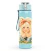 1PC Blond Girl Sitting In Grass Print 750ml Color Plastic Sports Water Bottle Leakproof Flip Straw Lid Suitable for Sports Office Home Use