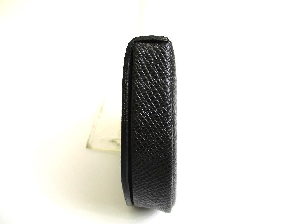 Authentic LOUIS VUITTON Taiga Black Leather Coin Purse Porto Monnaie Gousset #a600  Refurbished