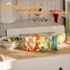 Portable Salad Container with A Side-opening Leakproof  Salad Box Wet/Dry Separation Breakfast Fruit Storage Box