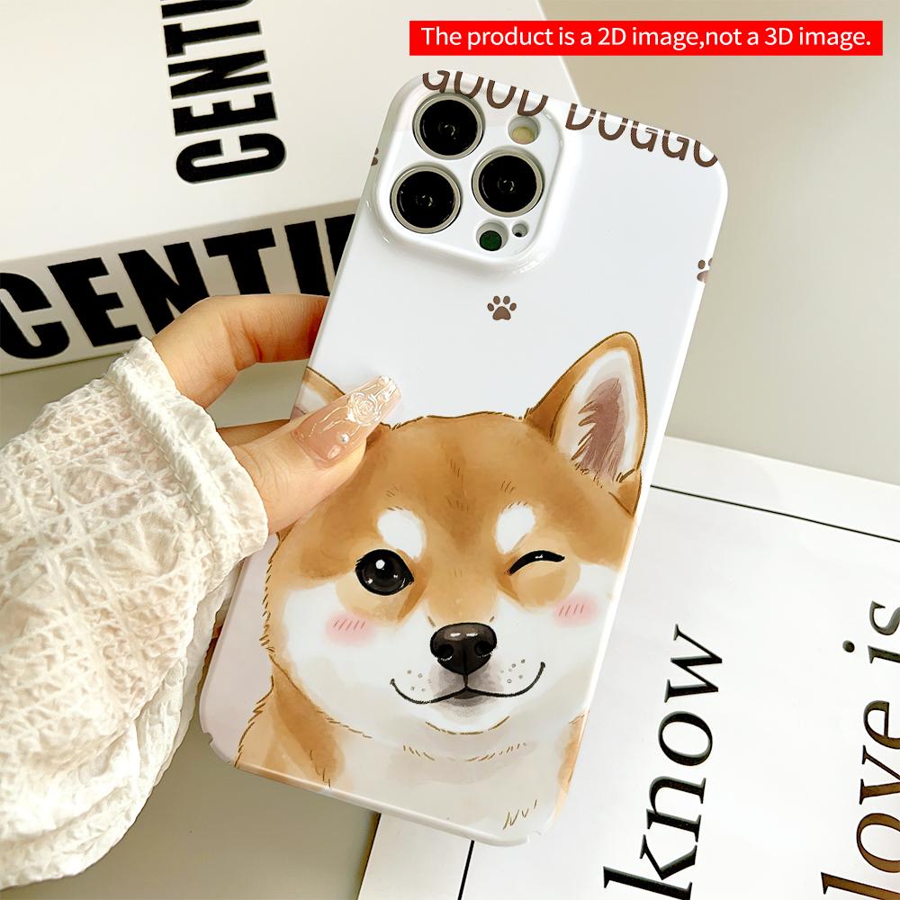 Cute Shiba Inu Winking Dog Phone Case All inclusive film hard phone case, compatible with iPhone 18 Pro Max 17 16 15 14 13 12 11