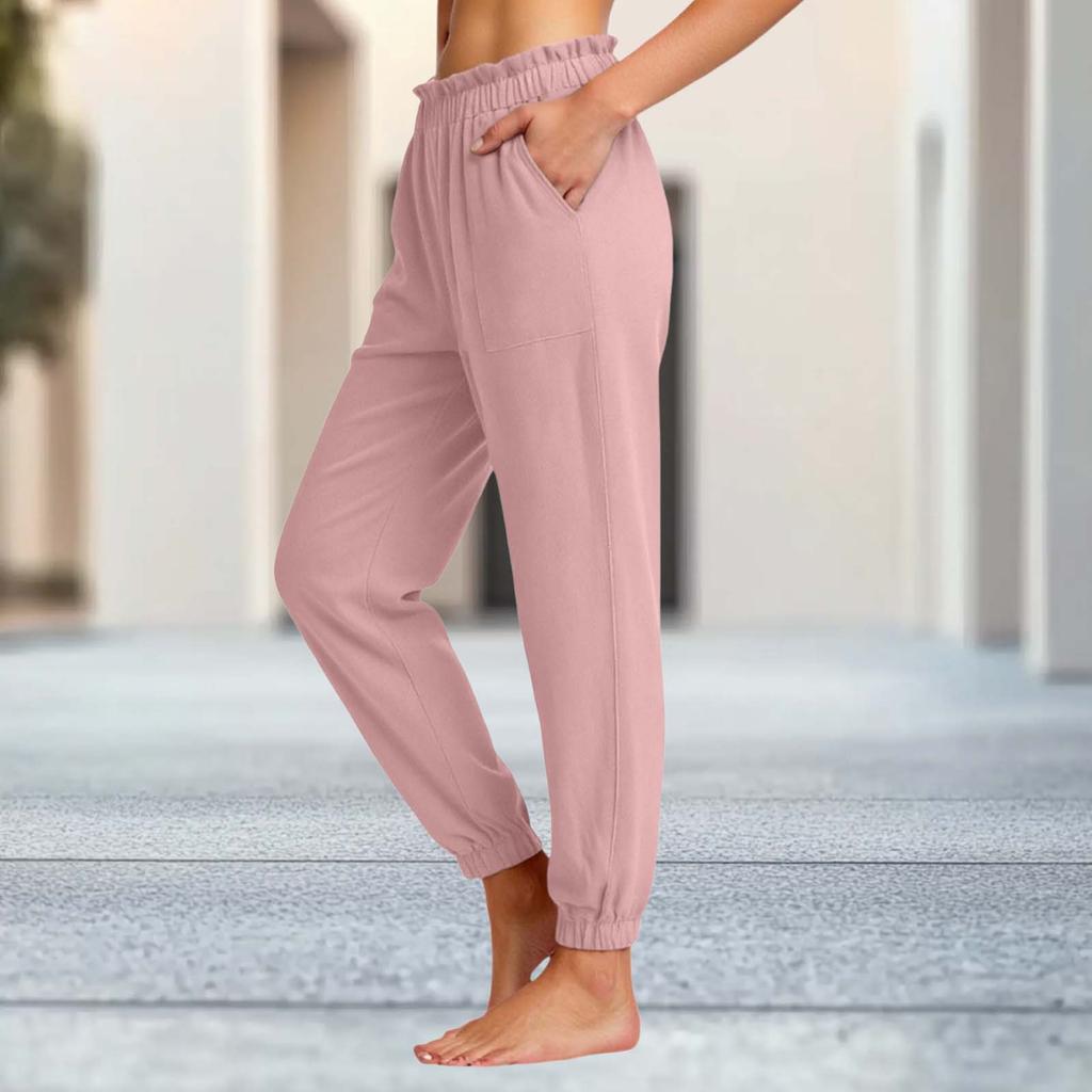 Women's Fashion Elastic Waist Versatile Sweatpants Casual Trousers