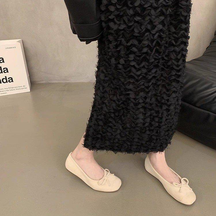 Gentle ballet ladyshoes flats French candy soft sole silver new Chinese red single shoes autumn small fragrant women's shoes