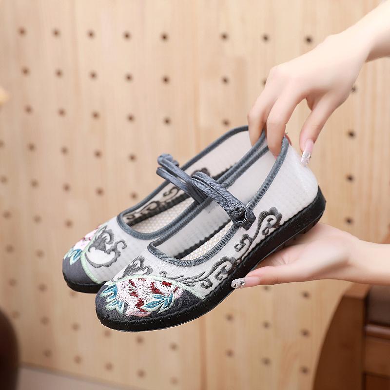 

Тканевая обувь весна и лето женская сетчатая обувь нескользящая обувь на мягкой подошве повседневная обувь для среднего и пожилого возраста одинарная обувь нескользящая подошва 39