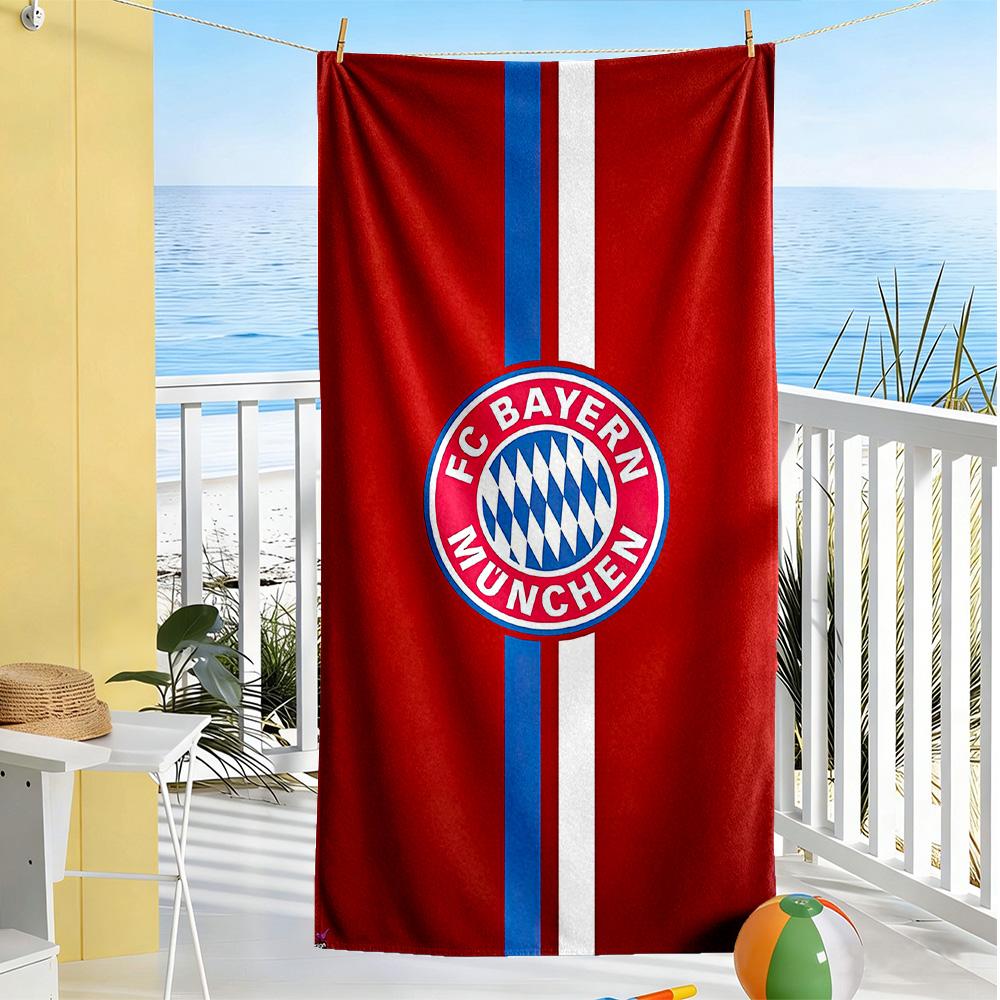 FC Bayern München Strandtuch Weich Langlebig Schnelltrocknend Bequem Leicht Geeignet für Schwimmen, Fitnessstudio, Camping, Yoga Urlaub