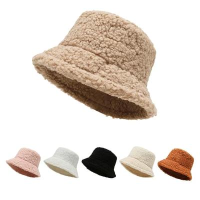 Einfarbiger Pelz Herbst und Winter Warme Damenmütze Kunstpelz Eimerhut für Damen Outdoor Sonnenschutz Sonnenhut Damenmützen Zubehör