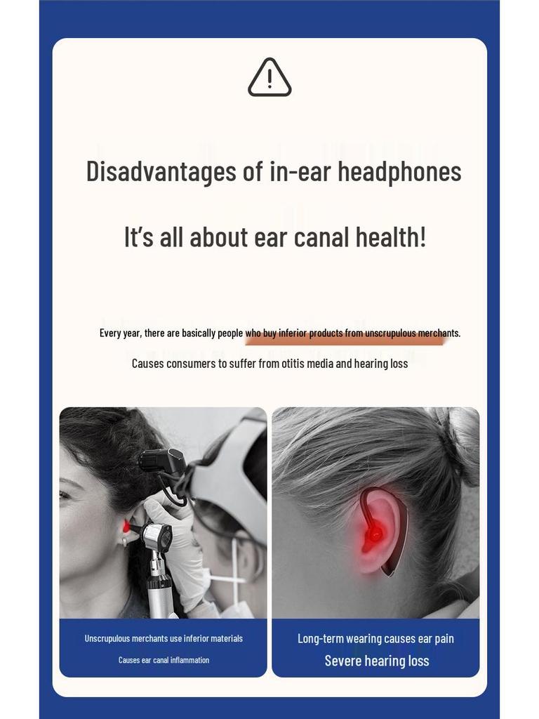 Model V28 Wireless Bone Conduction Ear-Hook Headphones with Long Battery Life 