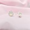 Niche Irregular Pearl Ruffle Earrings: S925 Silver, Textured Frosted Finish, Cool & Gentle Feel
