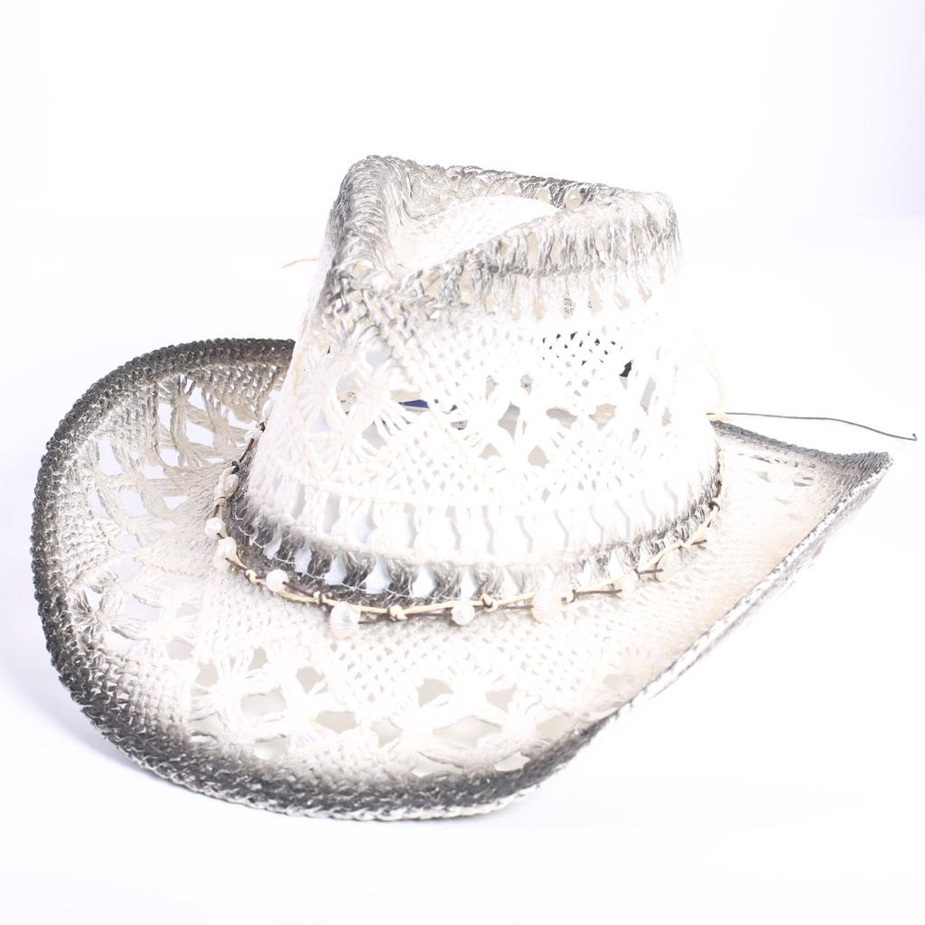 Beliebter europäischer und amerikanischer klassischer hohler westlicher Cowboyhut Herren- und Damen-Mode Urlaubs-atmungsaktiver Sonnenschutz-Strohhut