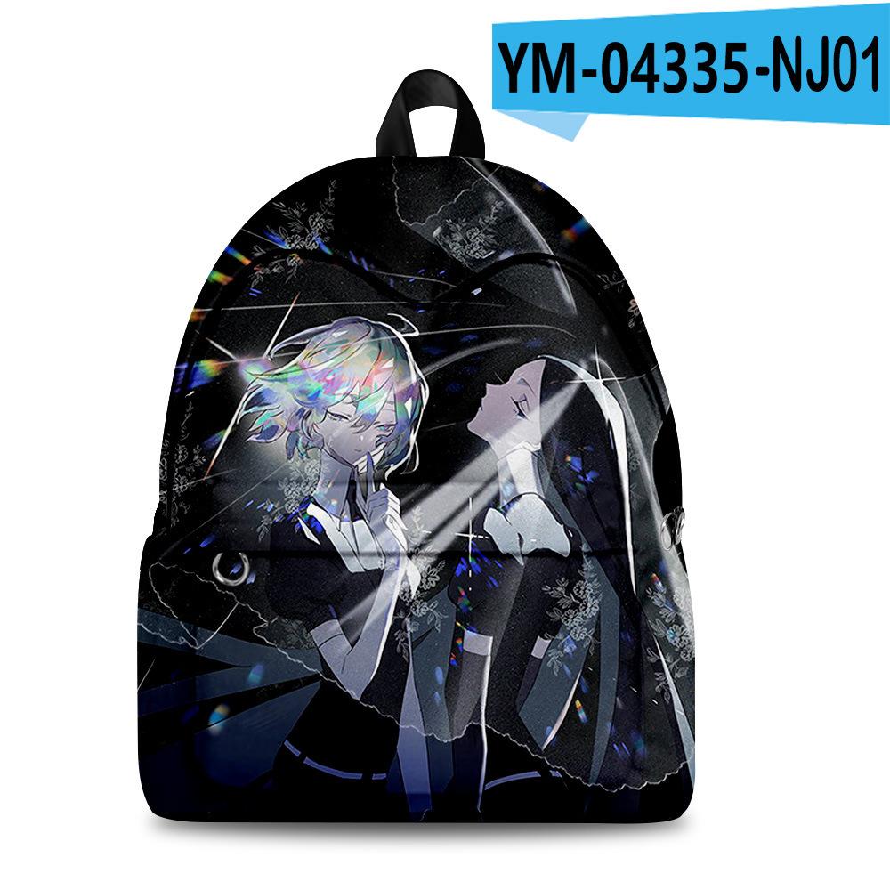 Classic Novelty Land of the Lustrous student Bookbag Notebook Backpacks 3D Print Oxford Waterproof Boys/Girls Travel Backpacks