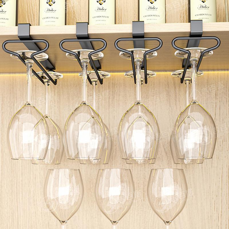 Κάτοχος ποτηριών κόκκινου κρασιού ανάποδα, δεν απαιτείται διάτρηση, κρεμαστό ποτήρι, κάτω από το ντουλάπι, οικιακό ράφι αποθήκευσης, ράφι αποθήκευσης