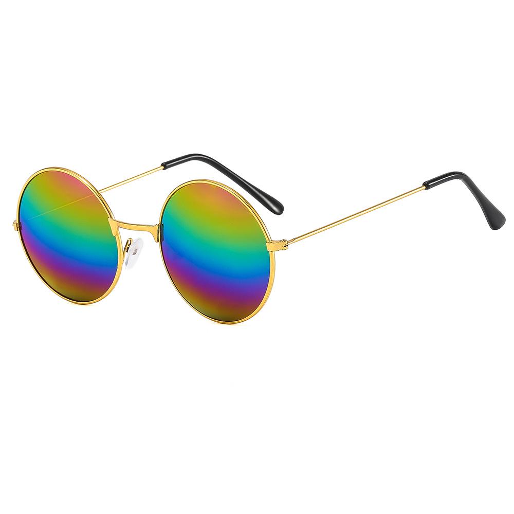 Retro Metal Round Sunglasses | Unisex | Reflective Plano Lenses