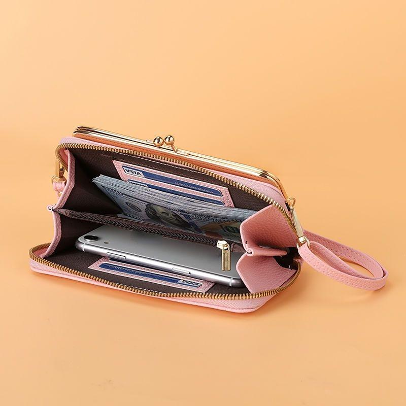 Mobile Phone Bag Female Litchi Grain Messenger Bag Student Versatile Dual-purpose Purse Fashion Makeup Bag Mini Bag