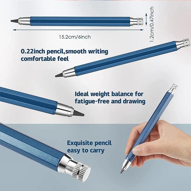 5.6mm Metal Mechanical Pencil And 2B/4B/6B/8B Pencil Refill For Writing Tool Sketch Comics Design Automatic Pencil