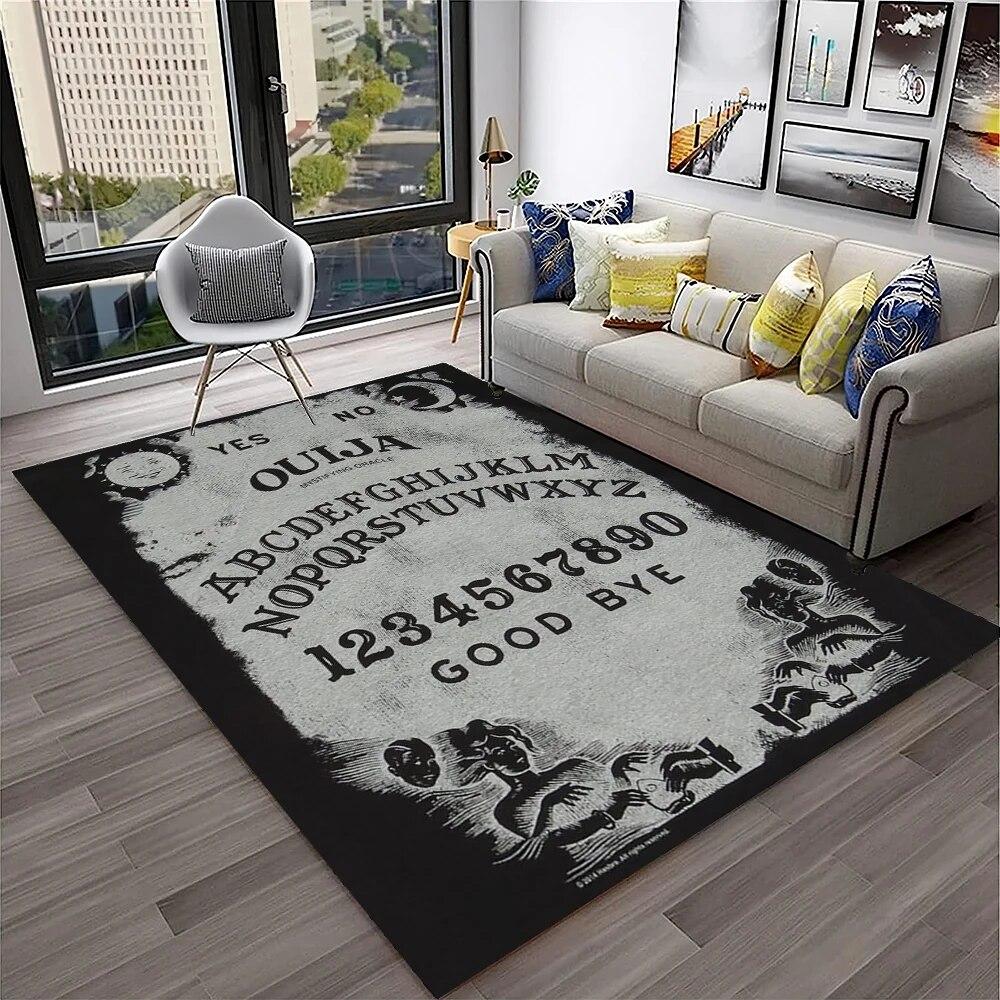 Horror Witchcraft Ouija Tarot Gothic Carpet Rug for Home Living Room Bedroom Sofa Doormat Decor,Kid Area Rug Non-slip Floor Mat