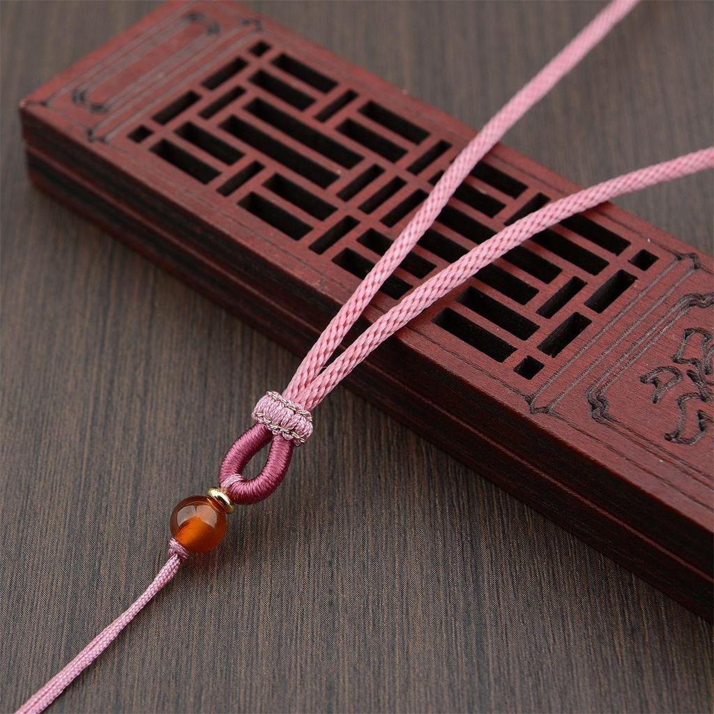 Jade Agate Necklace: Adjustable Amber Pendant Rope for Men & Women