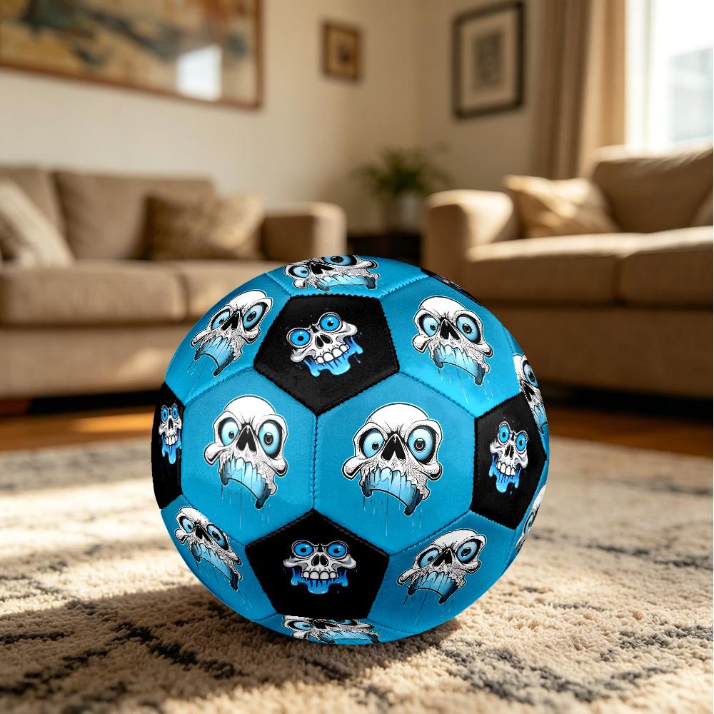 1PC Skull Big Eyes Artwork Soccer Ball Size 5 Football Machine Sewn Indoor/Outdoor Universal Football A61