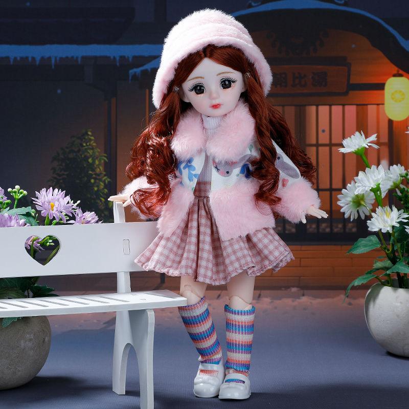 30cm Fat Doll 6 Points Bjd Princess Suit Clothes Lolita Skirt Dress Up Toy Girl Doll