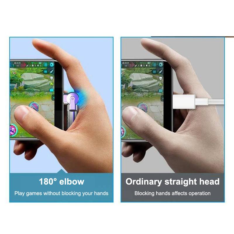 6A Type C USB Cable 120W Fast Charging 180 Degree Elbow for Phone 1m 1.5m 2m Poco Game Use