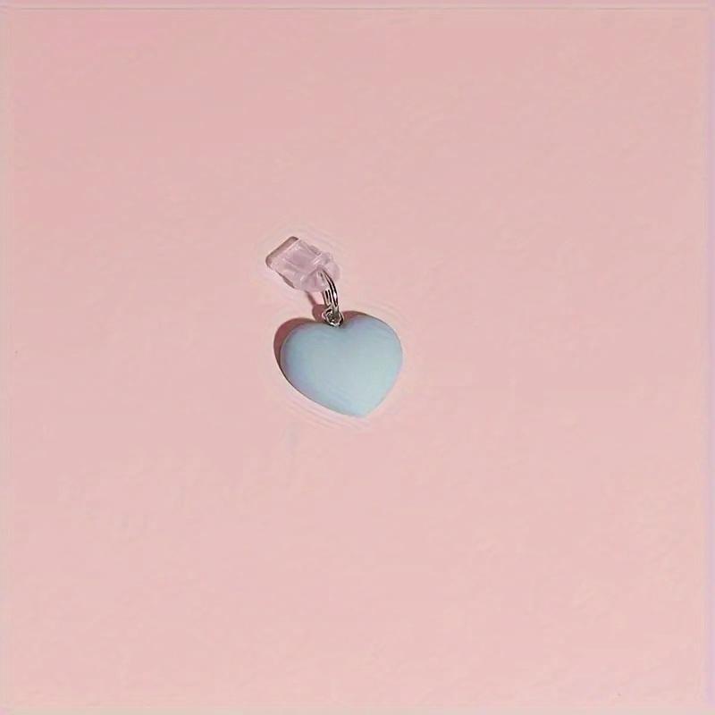1pc Silicone Anti-Dust Plug Charm with Love Heart Design for IPhone, Type-C, and Android Micro Ports