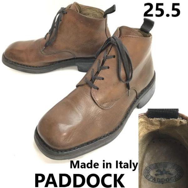 

PADDOCK Heavy Leather Ankle Chukka Boots Italy Vintage Size 25.5 Brown High Heel