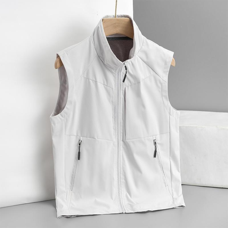 

Мужской жилет на открытом воздухе Весенне-осенний кардиган Без рукавов Куртка со стойкой воротником Повседневный Рыбалка Фотография Спорт Жилет Жилет 5XL