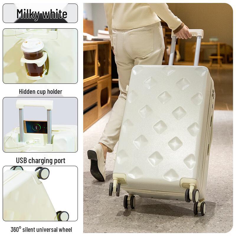 Zhiliu Multi-functional Hardside Luggage with Cup Holder
