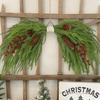Christmas Door Wreath 24 Inch Festive Artificial Front Door Christmas Swag For Indoor Window Mantel Restaurant Wall Fence Dining