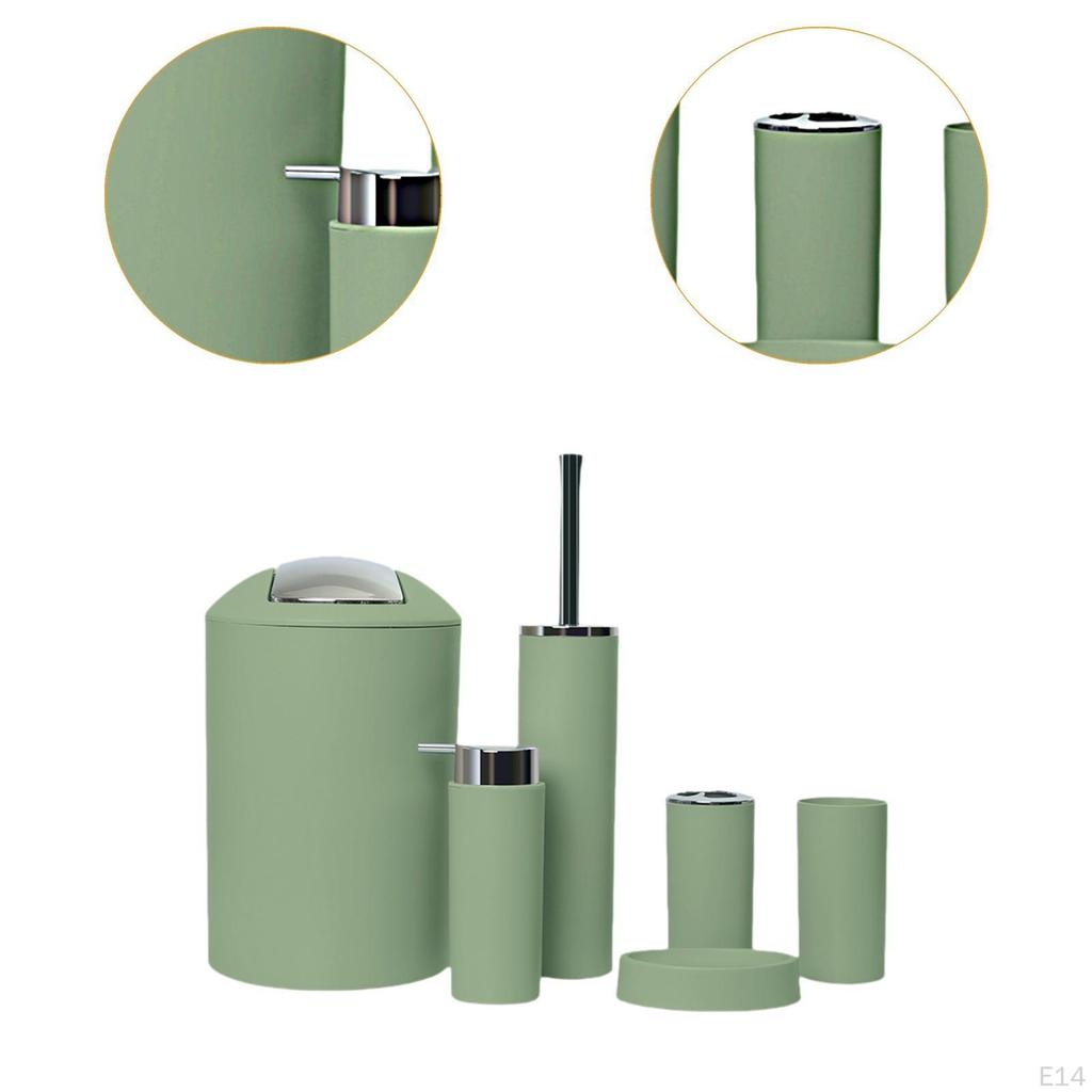 6 Pieces Bathroom Accessories Set Supplies Easy to Clean Home Apartment Use Soap Dish