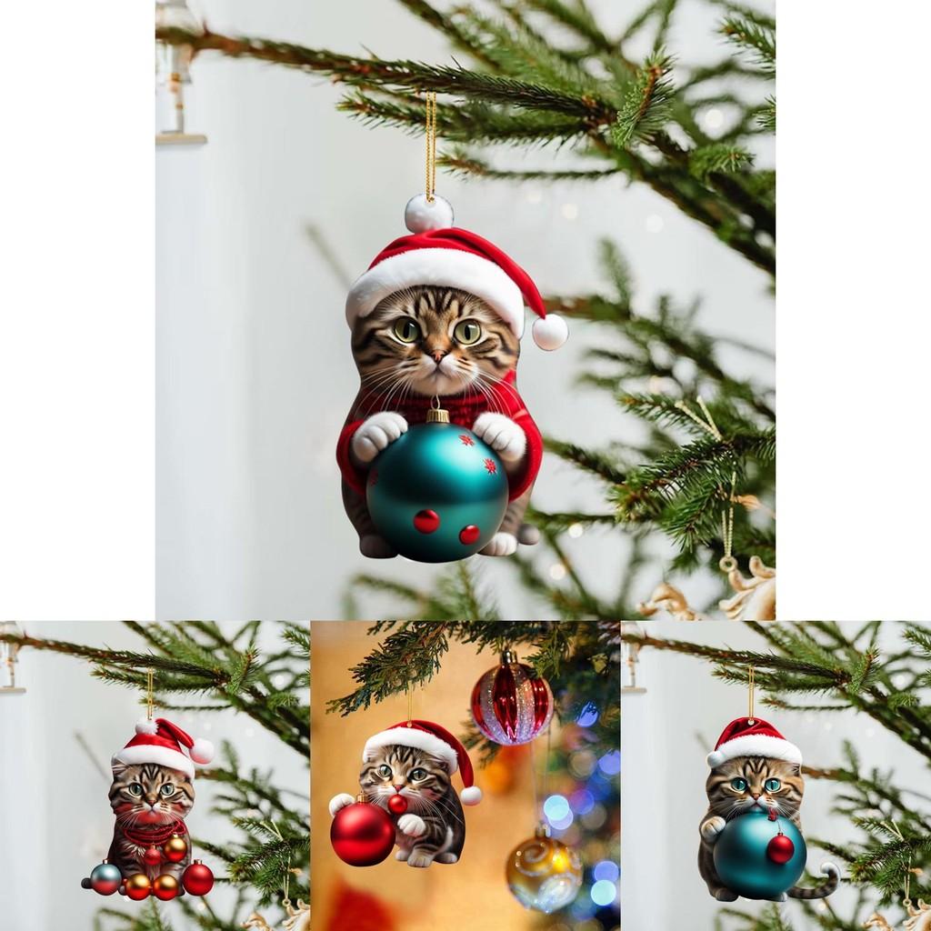 Cat Christmas Whimsical Car Accessory Acrylic Design For Stylish Vehicle Decor