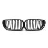 Carbon Fiber & Black Chrome Front Kidney Grill For BMW E46 Sedan 2002-2005