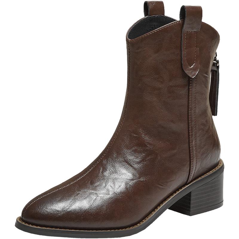 TATA Women s Retro Casual Western Boots 37