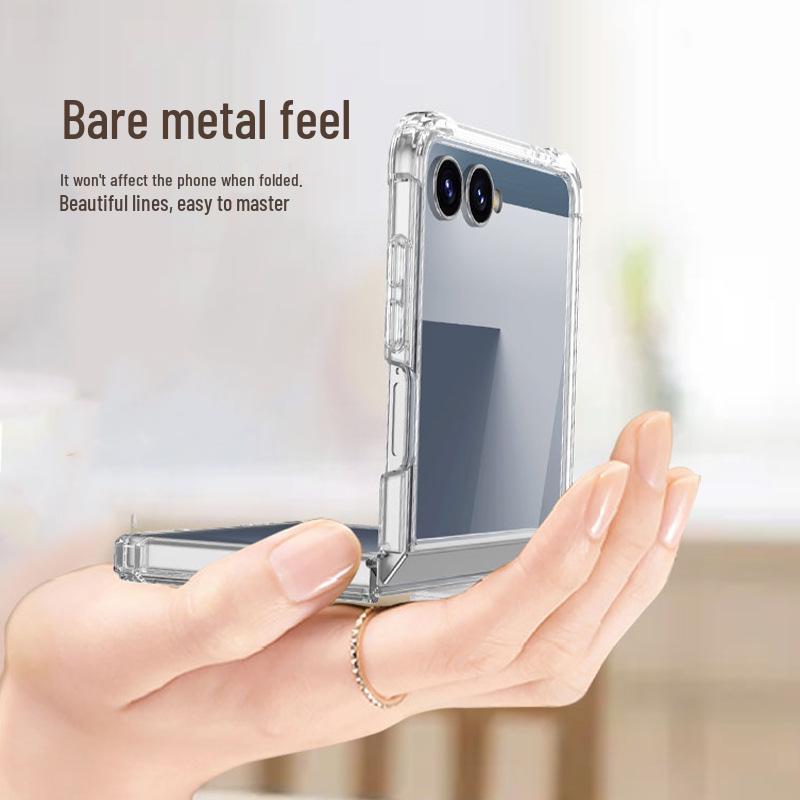 Samsung Z Flip7 Foldable Phone Case: Airbag Large Window, Creative Design, Cross-Border Compatibility