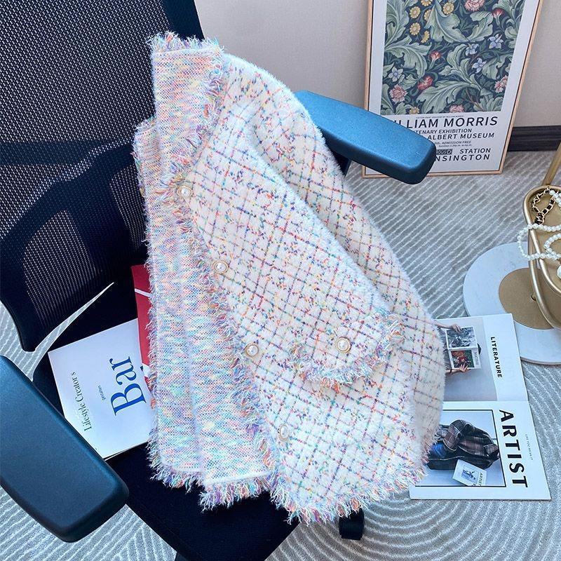 Sweet Little Fragrant Feng Mink Fleece Loose Coat Cardigan Women Autumn and Winter Design Sense Unique Cardigan Coat Female Top