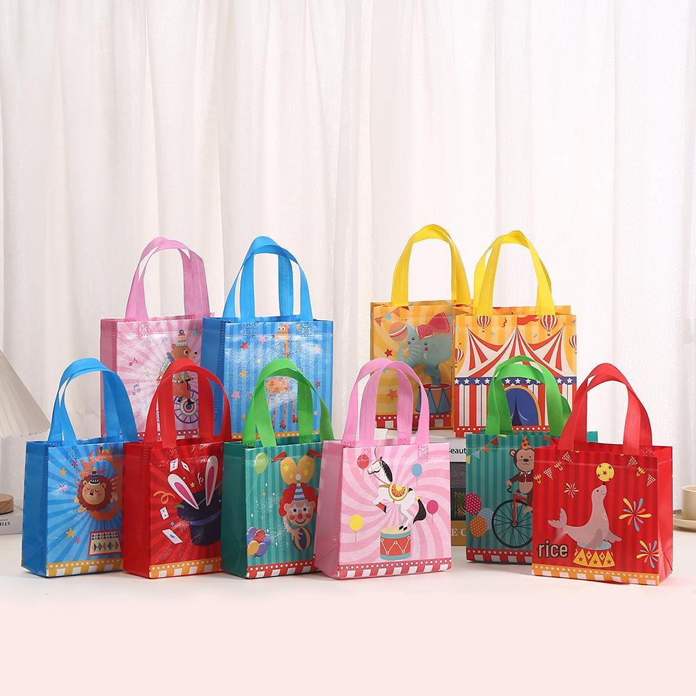 Children's Cartoon Amusement Park Tote Bag - Waterproof, Non-Woven Gift Bag
