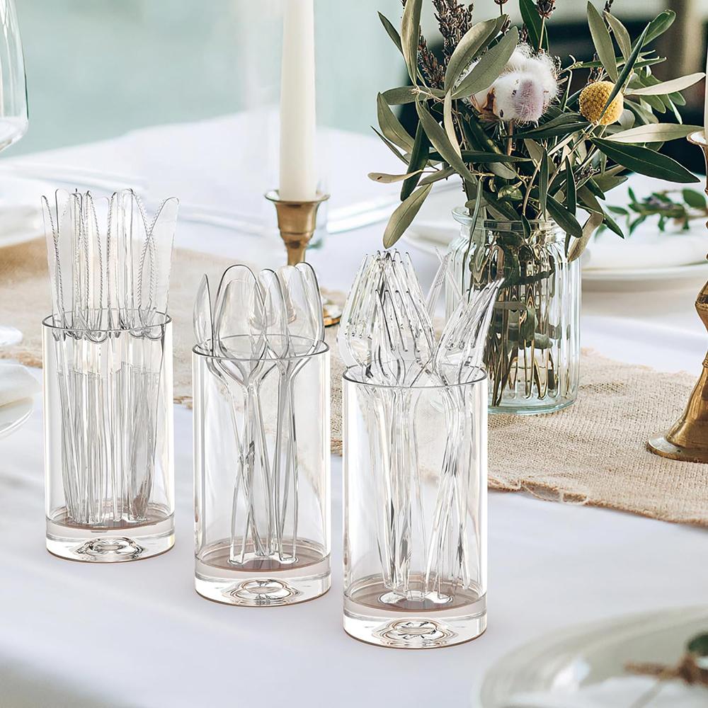 100 Stück Besteckset, Hitzebeständig, Einweg-Plastikbesteckset, Plastikbesteckset, Plastikware Großpackung für Party