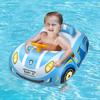 Baby Inflatable Pool Float with Canopy Car Shaped Baby Swim Float with Safty Seat Steering Wheel Horn for Infant Summer
