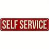 Vintage "Help Yourself" Metal Sign - 10.16x40.64 cm, Rustic Red and White Aluminum Wall Decor, Suitable for Home, Bar, Cafe, or Garden, Perfect for Ho