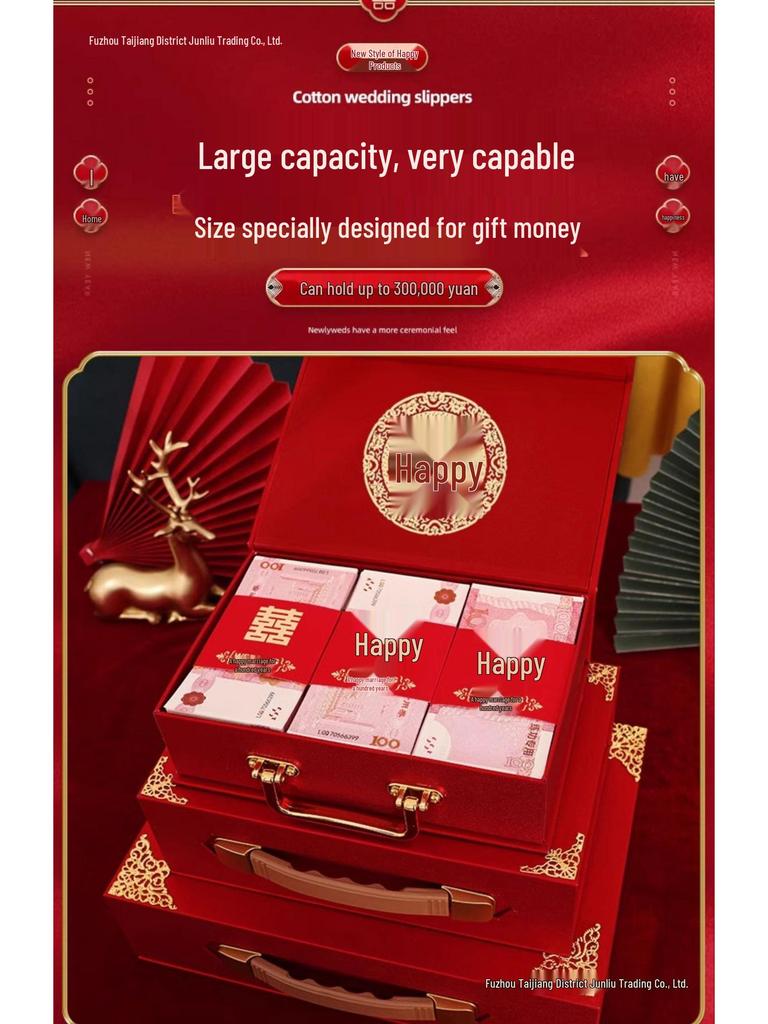 Luxury Betrothal Gift Box: Elegant Engagement & Wedding Decoration for Bride Price Cash