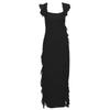 2026 European and American style eBay autumn and winter new sexy fashion backless suspender medium and long split dress