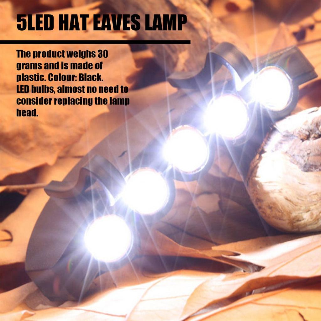 Buy ZZ BB 5 LED Cap Hat Brim Clip Lamp Head Light Headlight Headlamp