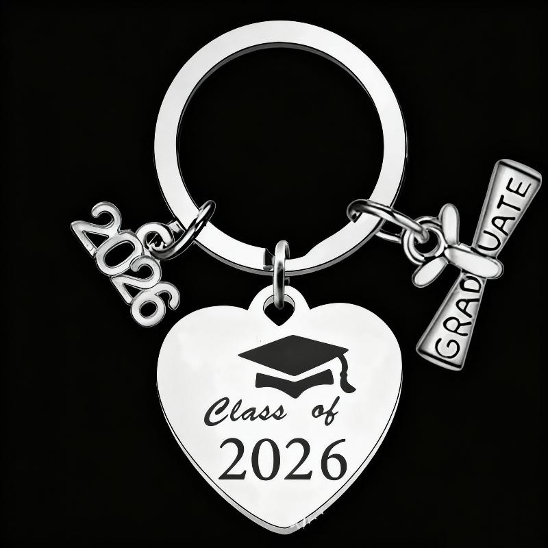 2026 Graduation Gifts School Graduation Keychain Stainless Steel Keyrings Personalized Accessories Fashion Pendant A2