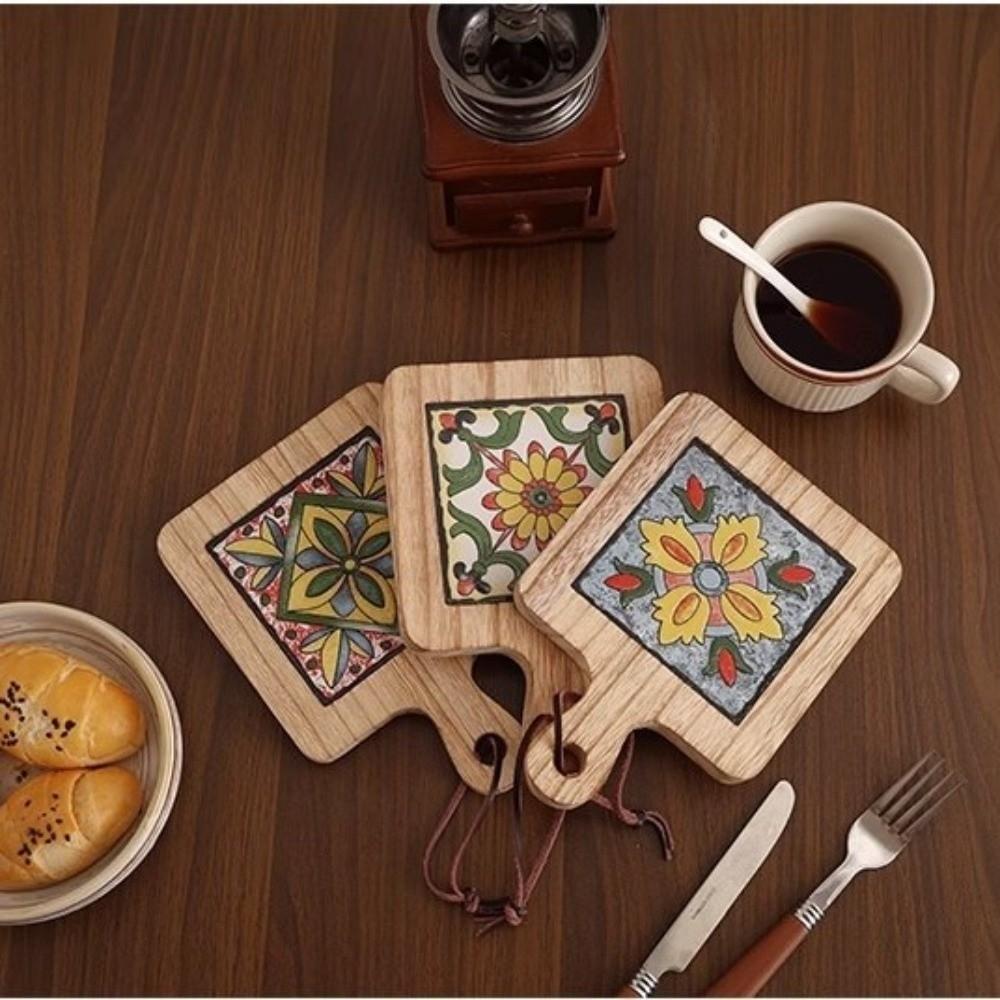 Retro Insulation Mat Japanese Style Wooden Placemat Hot Tea Water Cups Table Mat Coffee Cup