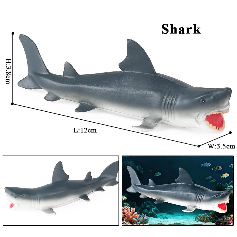 Oenux Ocean Life Animals Whale Dolphin Basking Shark Narwhal Tropical Fish Model Action Figures PVC Education Toy Kids Gift