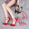 Pointed Toe Hollow Side Red Sole Pumps French Socialite Thin Stiletto Shallow Mouth Women Shoes WZ-A16-55